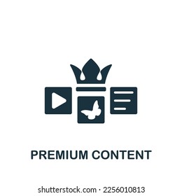 Premium content icon. Monochrome simple sign from blogging collection. Premium content icon for logo, templates, web design and infographics.