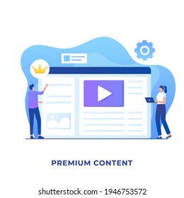 Premium content illustration concept. Illustration for websites, landing pages, mobile applications, posters and banners