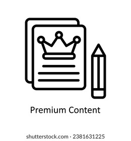 Premium Content vector outline Design illustration. Symbol on White background EPS 10 File 