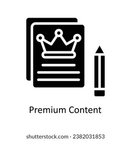 Premium Content vector solid  Design illustration. Symbol on White background EPS 10 File 