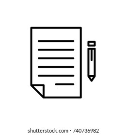 Premium contract icon or logo in line style. High quality sign and symbol on a white background. Vector outline pictogram for infographic, web design and app development.