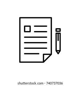 Premium contract icon or logo in line style. High quality sign and symbol on a white background. Vector outline pictogram for infographic, web design and app development.