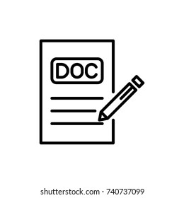 Premium contract icon or logo in line style. High quality sign and symbol on a white background. Vector outline pictogram for infographic, web design and app development.