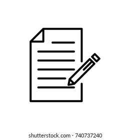 Premium contract icon or logo in line style. High quality sign and symbol on a white background. Vector outline pictogram for infographic, web design and app development.