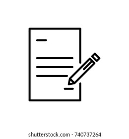 Premium contract icon or logo in line style. High quality sign and symbol on a white background. Vector outline pictogram for infographic, web design and app development.