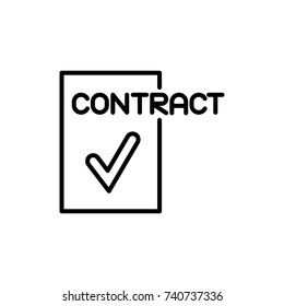Premium contract icon or logo in line style. High quality sign and symbol on a white background. Vector outline pictogram for infographic, web design and app development.