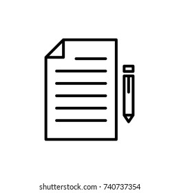 Premium contract icon or logo in line style. High quality sign and symbol on a white background. Vector outline pictogram for infographic, web design and app development.