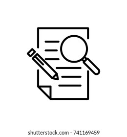 Premium contract icon or logo in line style. High quality sign and symbol on a white background. Vector outline pictogram for infographic, web design and app development.