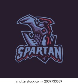 premium cool vector illustration spartan mascot esport gaming logo design