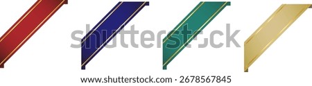 Premium Corner Ribbon Vector Material Set