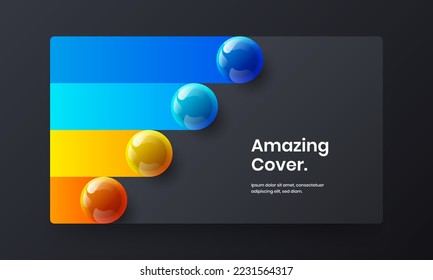 Premium corporate brochure design vector illustration. Simple 3D spheres placard concept.