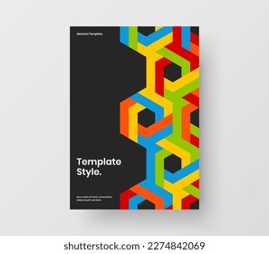 Ilustración vectorial de diseño de folletos corporativos premium. Plantilla de postal de formas de mosaico creativas.