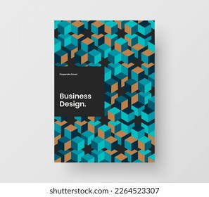 Premium corporate cover A4 vector design illustration. Unique mosaic shapes company brochure template.