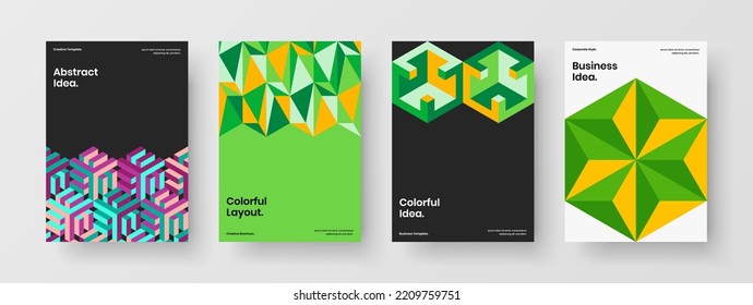 Colección de ilustraciones de diseño de vectores de portada corporativa premium. Limpie el conjunto de hojas de azulejos de mosaico.