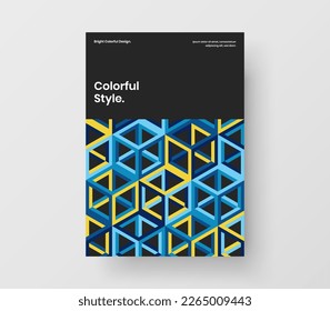 Premium corporate cover vector design layout. Fresh mosaic tiles front page concept.