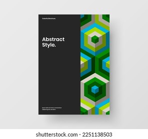 Premium corporate identity A4 design vector concept. Original geometric tiles poster template.