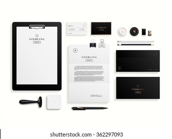 Premium Corporate Identity Template Set. Business Stationery Mock-up With Logo Template. Set Of Envelope, Card, Folder, Etc. Vector Illustration.