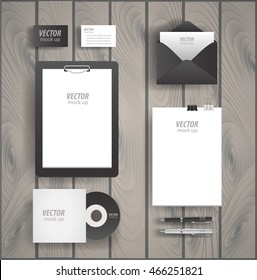 Premium corporate identity template set. Business stationery mock-up with logo template. Set of envelope, card, folder, etc. Vector illustration.