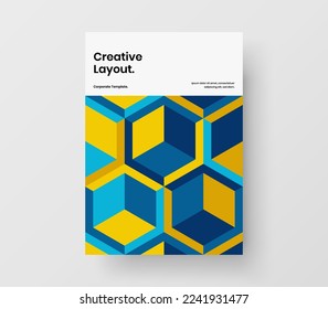 Premium corporate identity vector design layout. Isolated mosaic pattern company cover illustration.