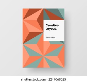 Premium corporate identity vector design layout. Colorful geometric hexagons banner concept.
