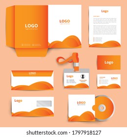 Premium corporate stationery template with modern elements. business identity set and branding mock-up.Vector illustration, eps10, stationery design.