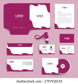 Premium corporate stationery template with modern elements. business identity set and branding mock-up.Vector illustration, eps10, stationery design.