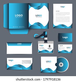 Premium corporate stationery template with modern elements. business identity set and branding mock-up.Vector illustration, eps10, stationery design.