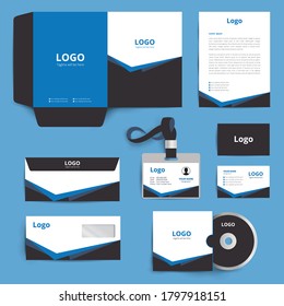 Premium corporate stationery template with modern elements. business identity set and branding mock-up.Vector illustration, eps10, stationery design.