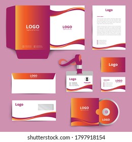 Premium corporate stationery template with modern elements. business identity set and branding mock-up.Vector illustration, eps10, stationery design.