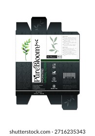 Premium Plantilla de diseño de embalaje cosmético para aceites, champús, cremas, perfumes, bálsamos y diseños de corte de cartón: ilustraciones modernas de maquetas de etiquetas y cajas de marcas