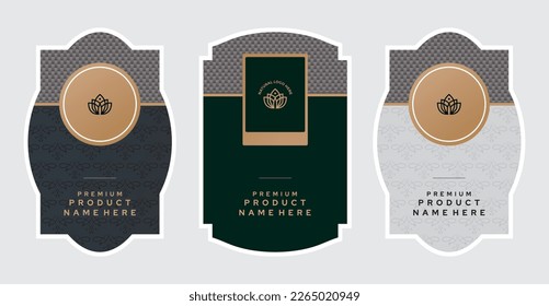 Premium Cosmetic Product label design coffee product wine labels perfume label design dry fruit packaging spice label set premium cloth tag design vector collection set