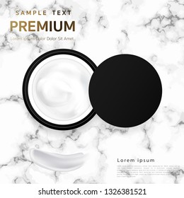 Premium Cosmetics, face cream for beauty. Vector illustration of realistic