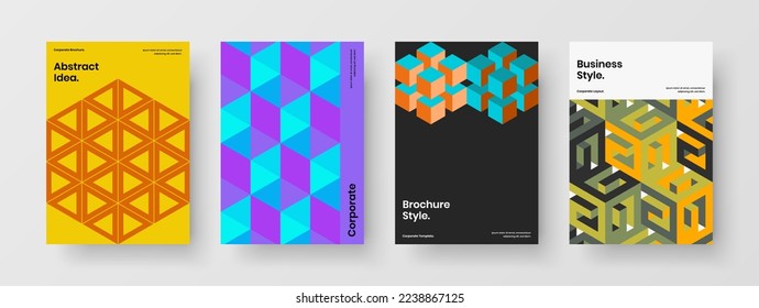 Premium Cover A4 Vektor Design Template Zusammensetzung. Erstaunliche Mosaik Muster Plakatgrafik Set.