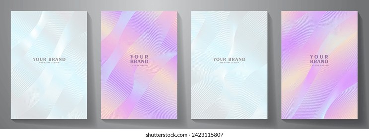 Diseño de portada premium con líneas y gradiente. Diseño de pantalla de lujo, invitación, póster, folleto, tarjeta de boda, invitación de lujo, vale de prestigio, catálogo, folleto. Fundas elegantes.