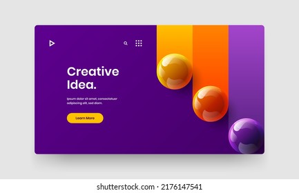 Premium cover design vector concept. Minimalistic 3D spheres flyer illustration.