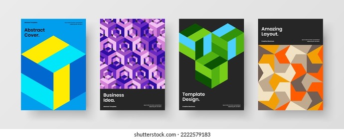 Design-Vektor-Konzept-Set für Premium-Cover. Minimalistische geometrische Formen Jahresvorlagenzusammensetzung.