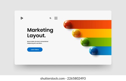 Premium cover design vector illustration. Fresh 3D balls booklet template.