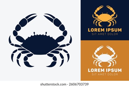Premium Crab Silhouette Logo in Bold Geometric Style