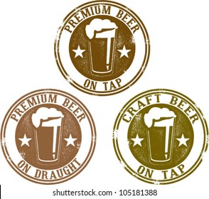 Premium Craft Beer on Tap or Draught Stamps