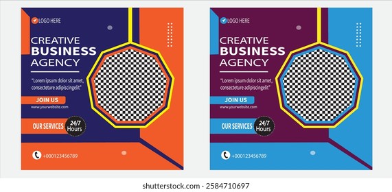 Premium Creative Business Agency Social Media Post.Creative digital business agency social media post template design.