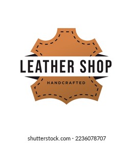 Premium creative leather logo design. Leather shop logo 