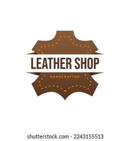 Premium creative leather logo design. Leather shop logo 