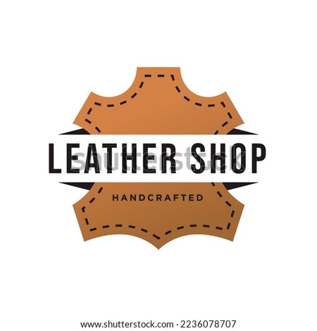 Premium creative leather logo design. Leather shop logo 