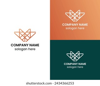 Premium Creative V luxury and modern monogram app icon logo design template