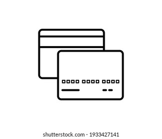 Premium credit card icon or logo in line style. High quality sign and symbol on a white background. Vector outline pictogram for infographic, web design and app development