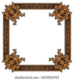 Premium Crest Ornamental Frames with Decorative Golden Geometric Style Vector