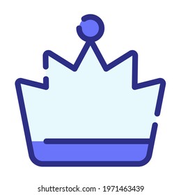 premium crown quality chosen single isolated icon with dash or dashed line style