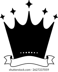 Prêmio Crown Ranking Badge com fita, preto ver.