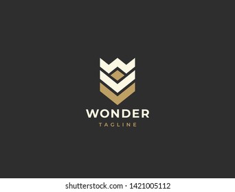 Premium crown and shield logo. Elegant minimal logo design.  Crown + Shield.