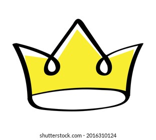 Premium crown vector in doodle style. King and queen crown as sketch. Outlines royal family signs. Simple diadems for princess. Luxury accessories for prince. Imperial attributes as graffiti.